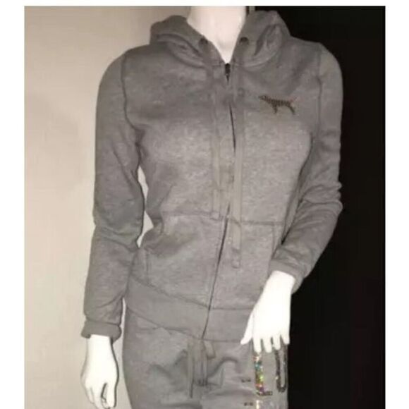 VS PInk mcbling ombre iridescent sequin hooded jacket sweatshirt vintage Htf - Picture 2 of 12